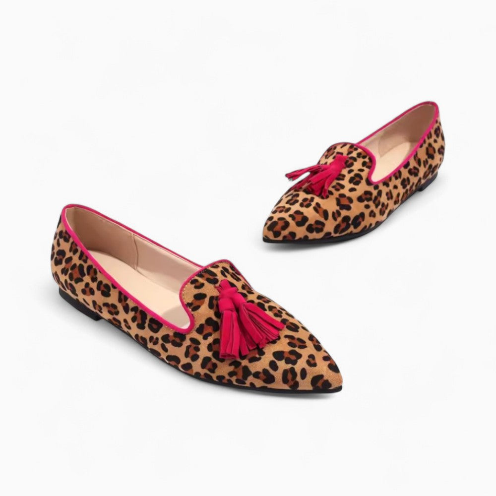 Mocassins Plats À Glands Imprimé Léopard Pour Femme