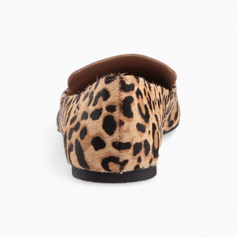 Mocassins Pointus Pour Femmes Velours Imprimé Léopard