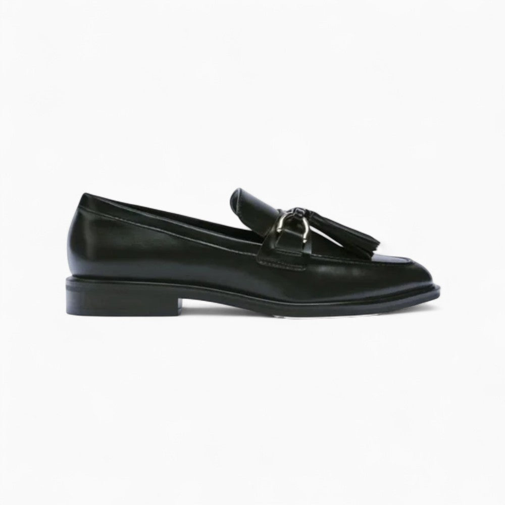 Mocassins Noirs À Glands À Enfiler Pour Femme