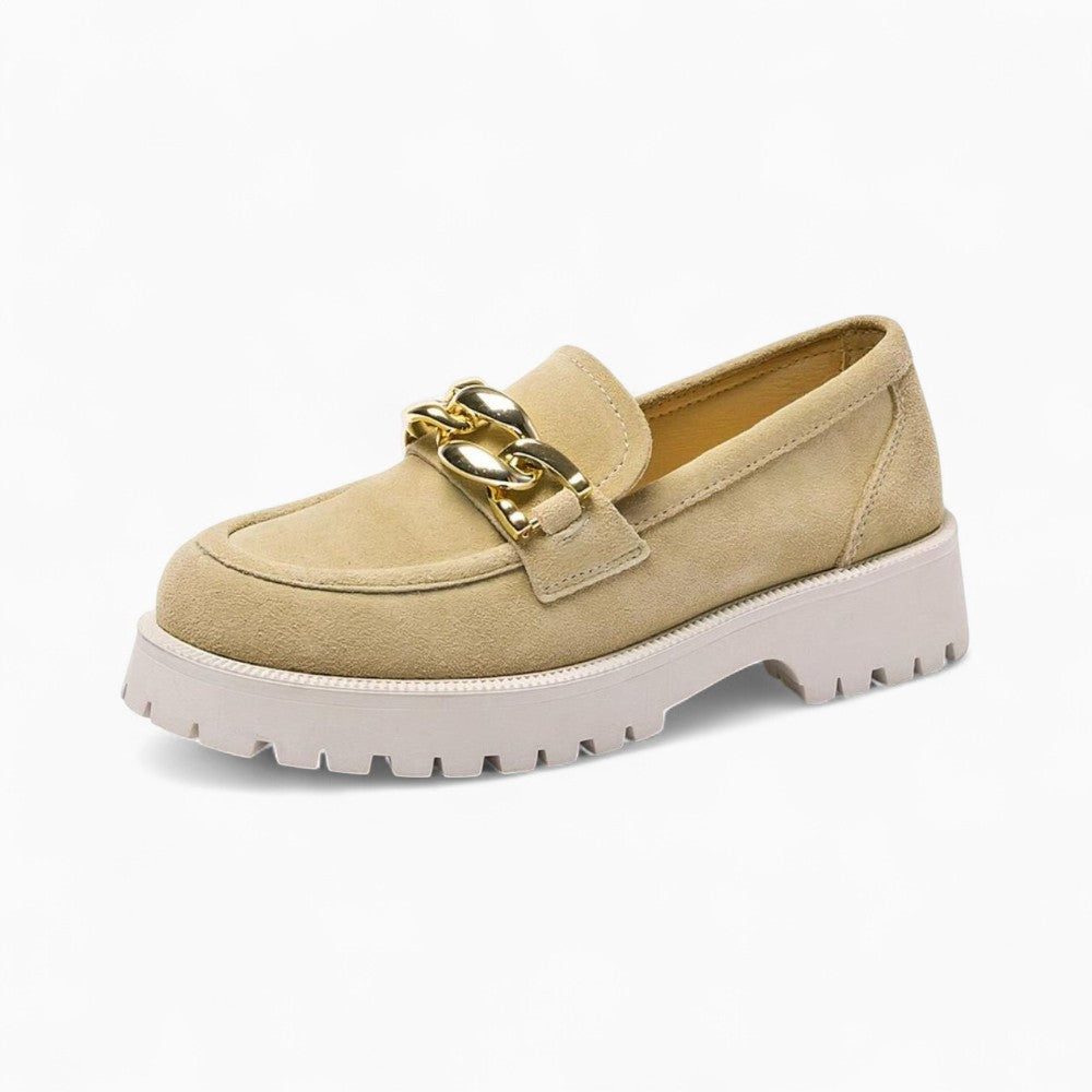 Mocassins En Velours À Talon Pour Femme