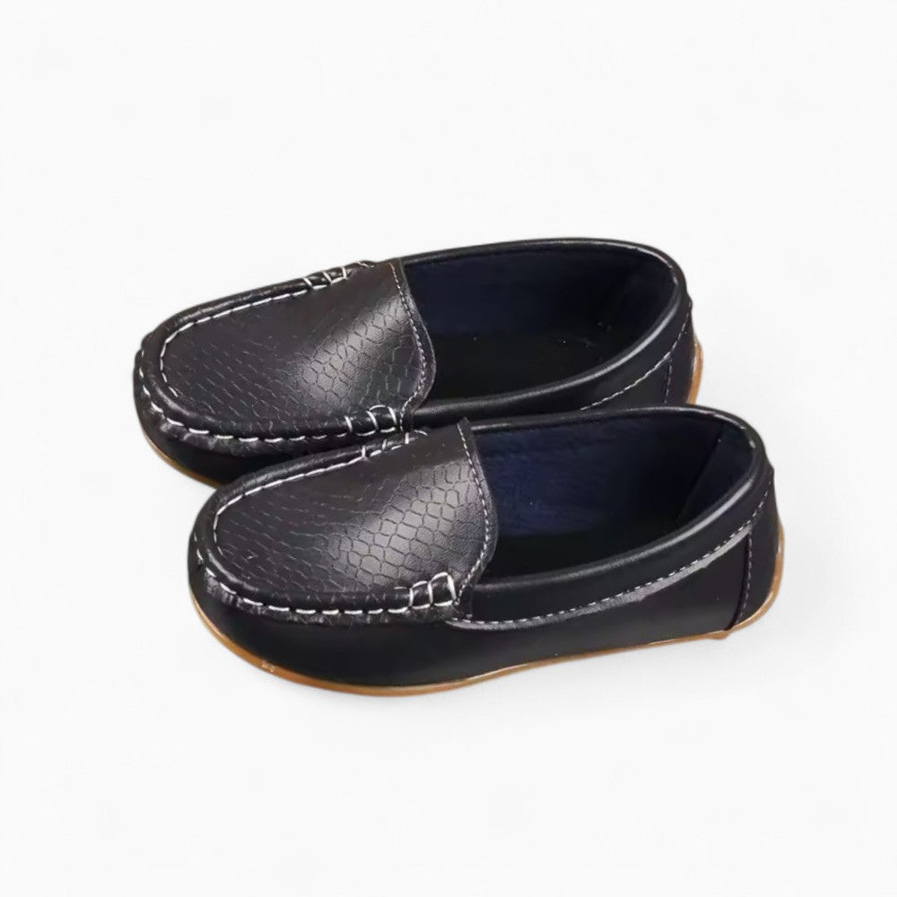 Mocassins En Cuir À Semelle Souple Pour Garçons