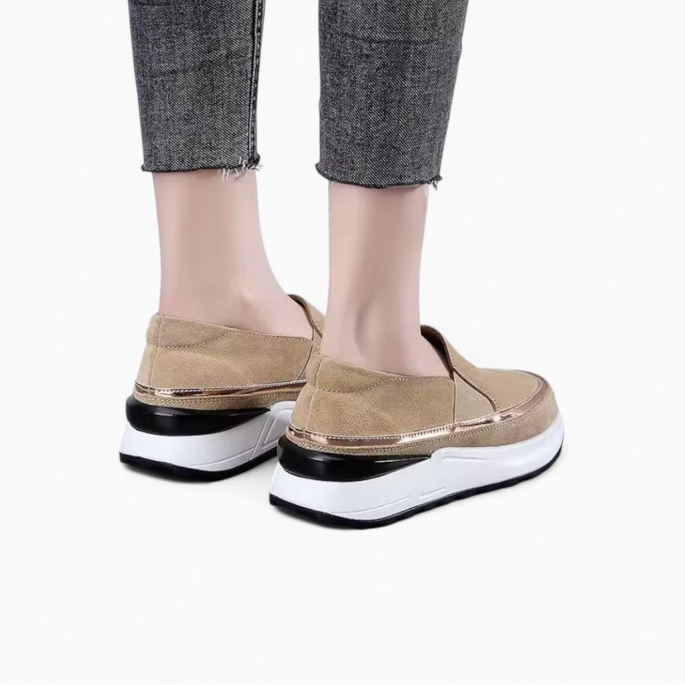 Mocassins Daim À Plateforme Compensée