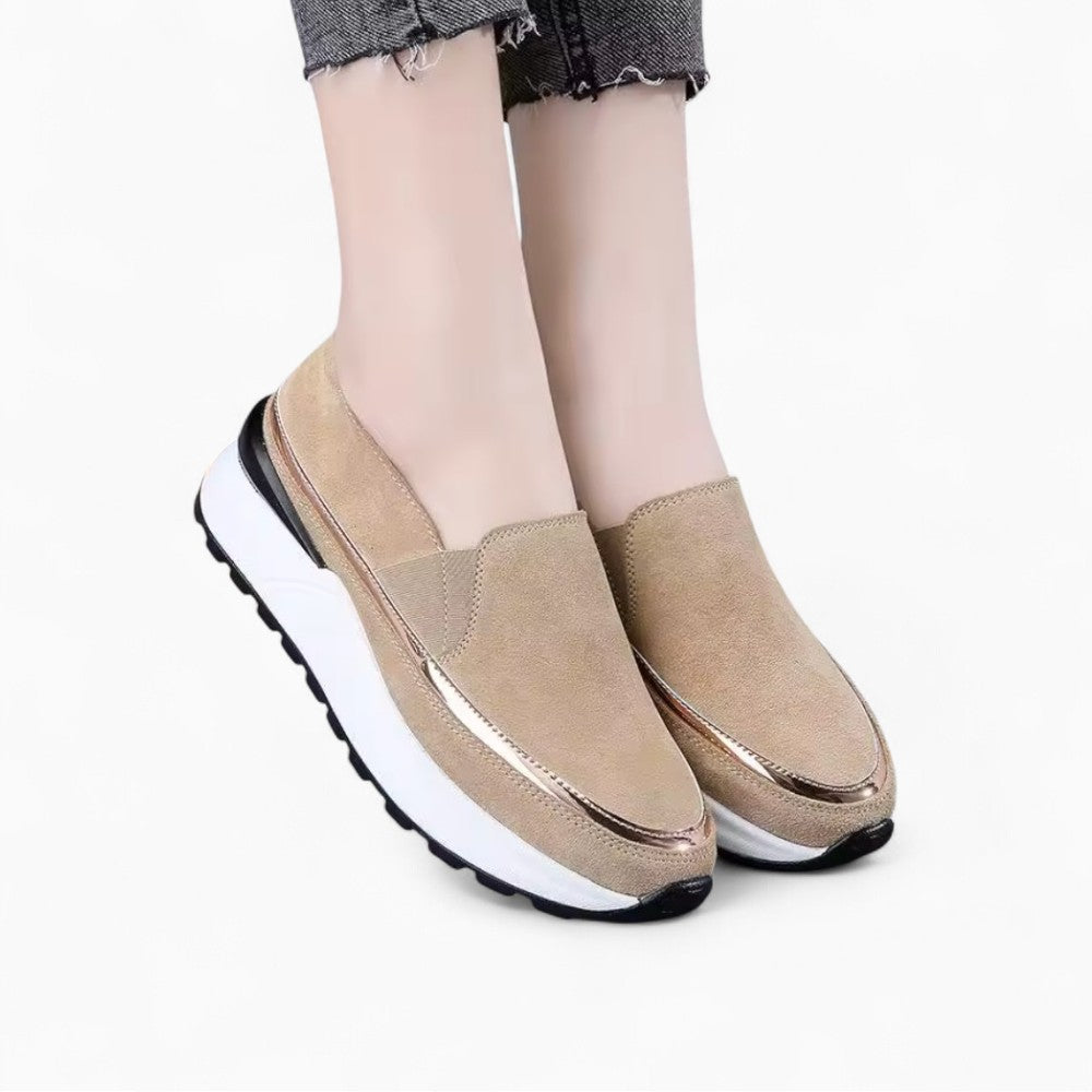 Mocassins Daim À Plateforme Compensée