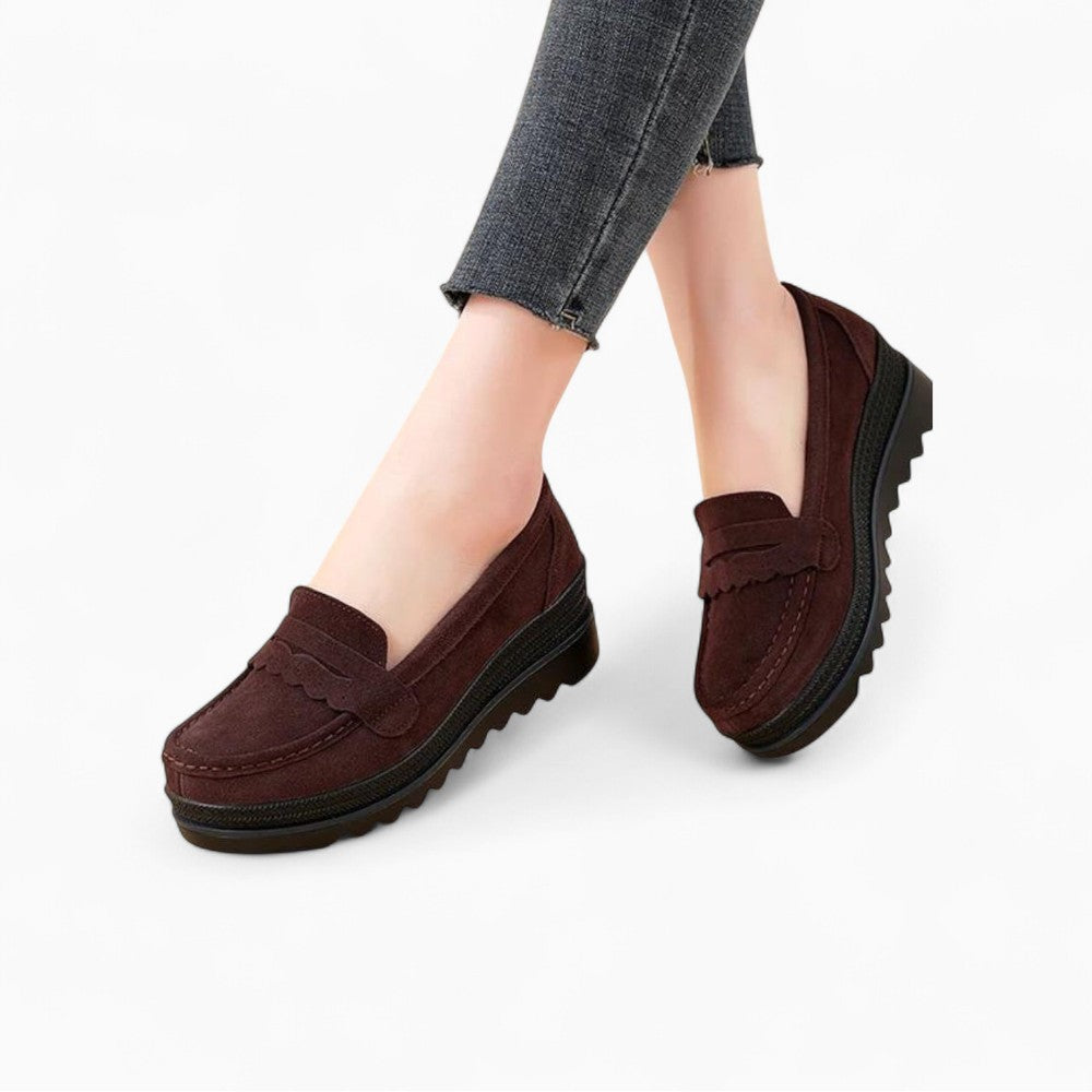 Mocassins À Talons Compensés À Franges Pour Femme