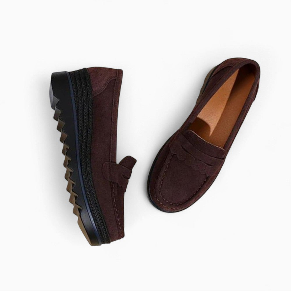 Mocassins À Talons Compensés À Franges Pour Femme