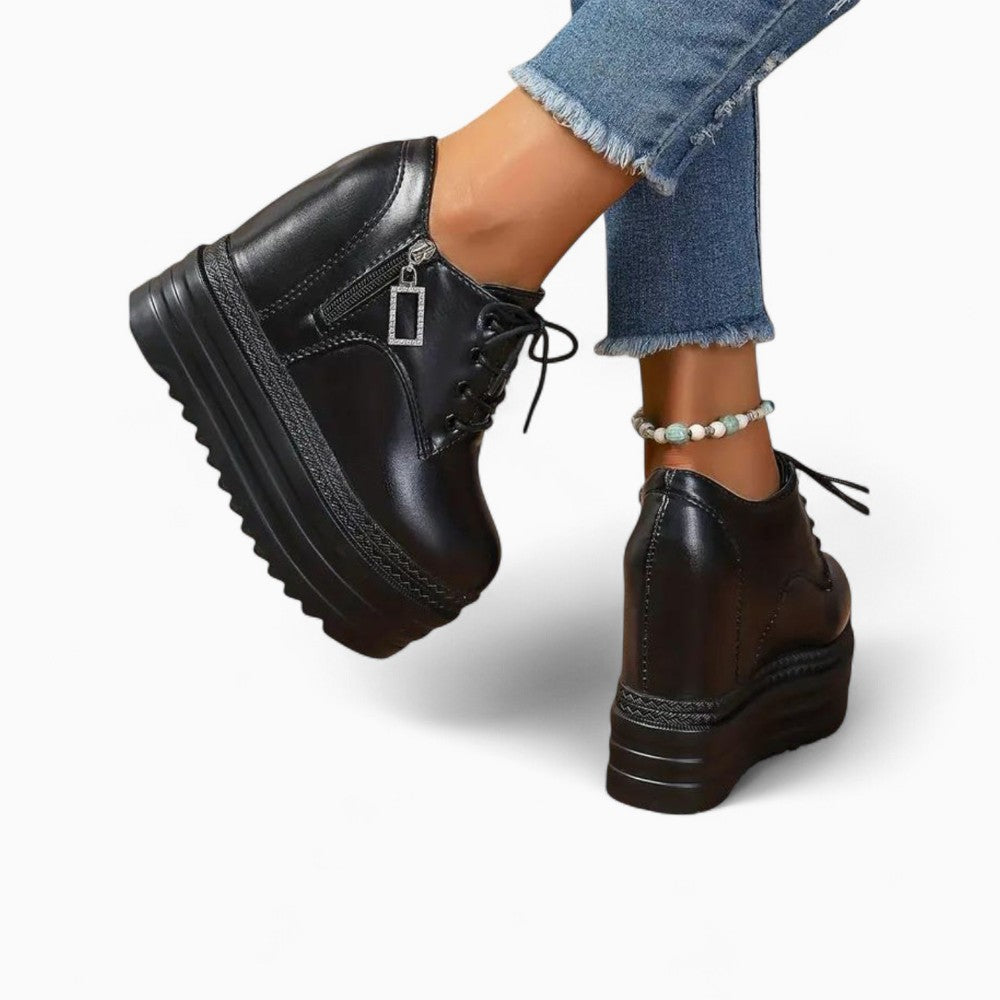 Mocassins À Plateforme Avec Fermeture Éclair Pour Femme