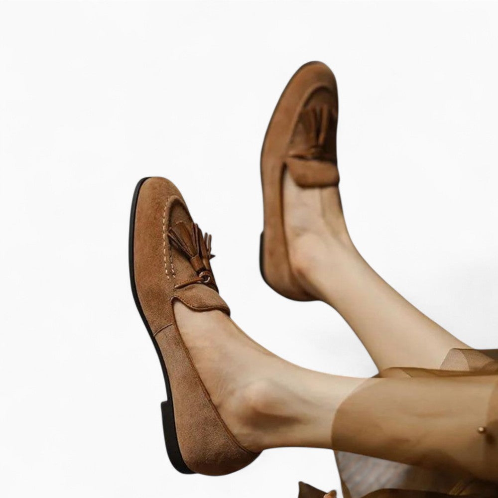 Mocassins À Glands En Daim Véritable Pour Femme