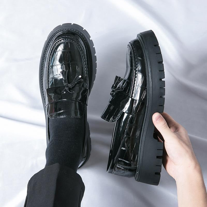 Mocassins Vernis À Plateforme Pour Hommes