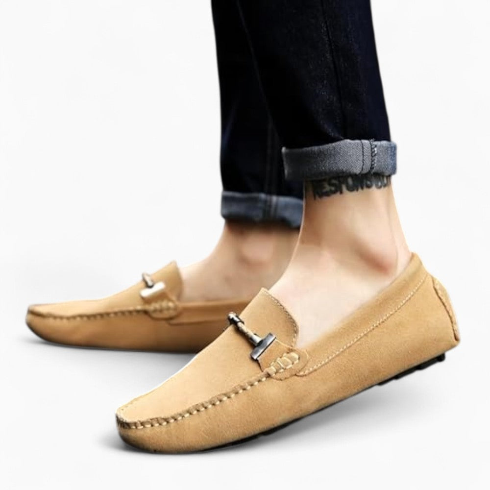 Mocassins D’été En Daim Beige Pour Hommes