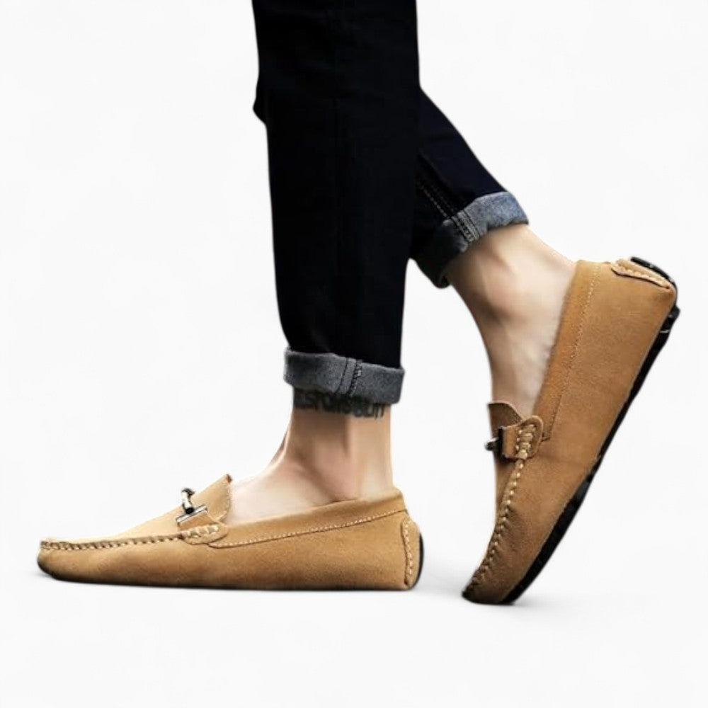 Mocassins D’été En Daim Beige Pour Hommes