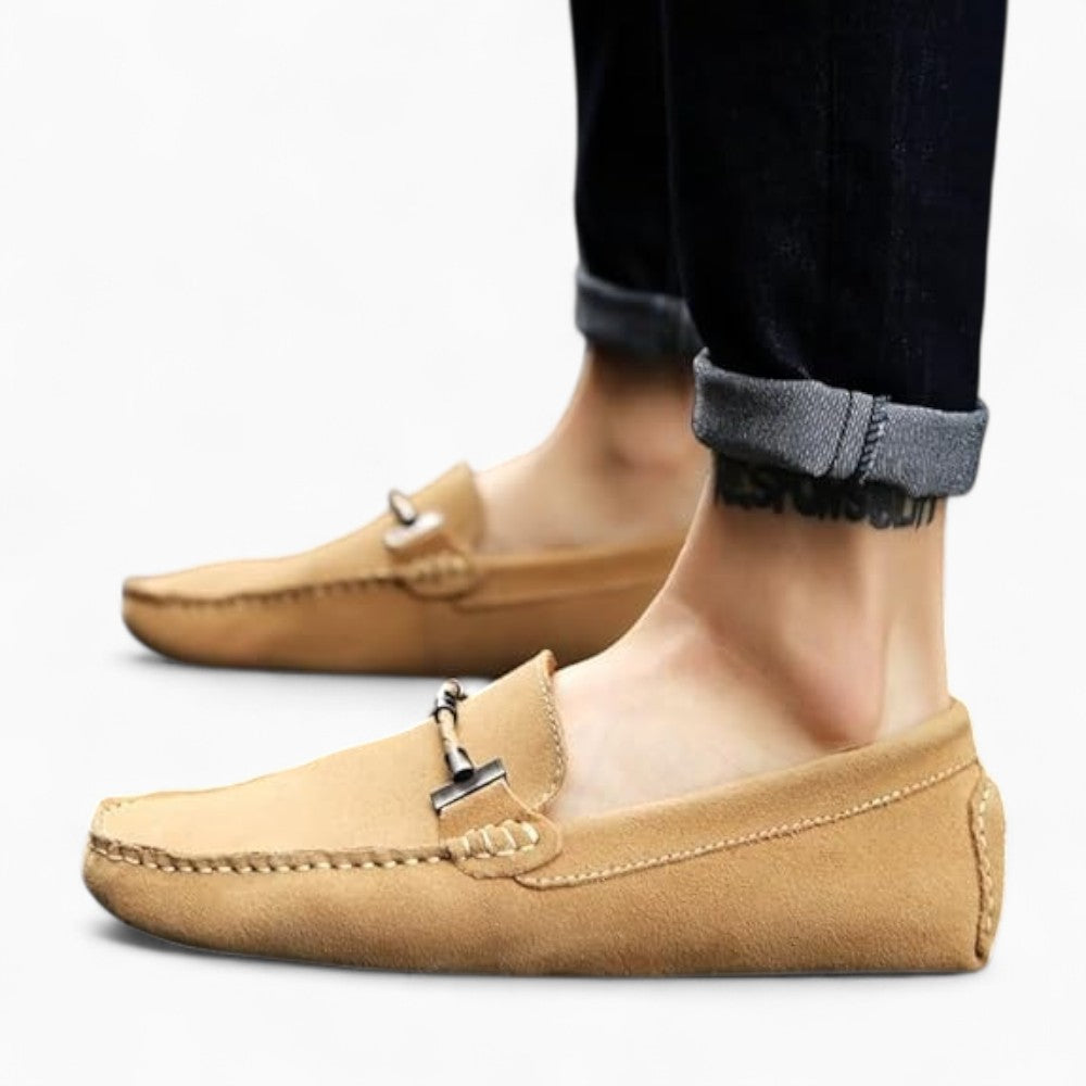Mocassins D’été En Daim Beige Pour Hommes