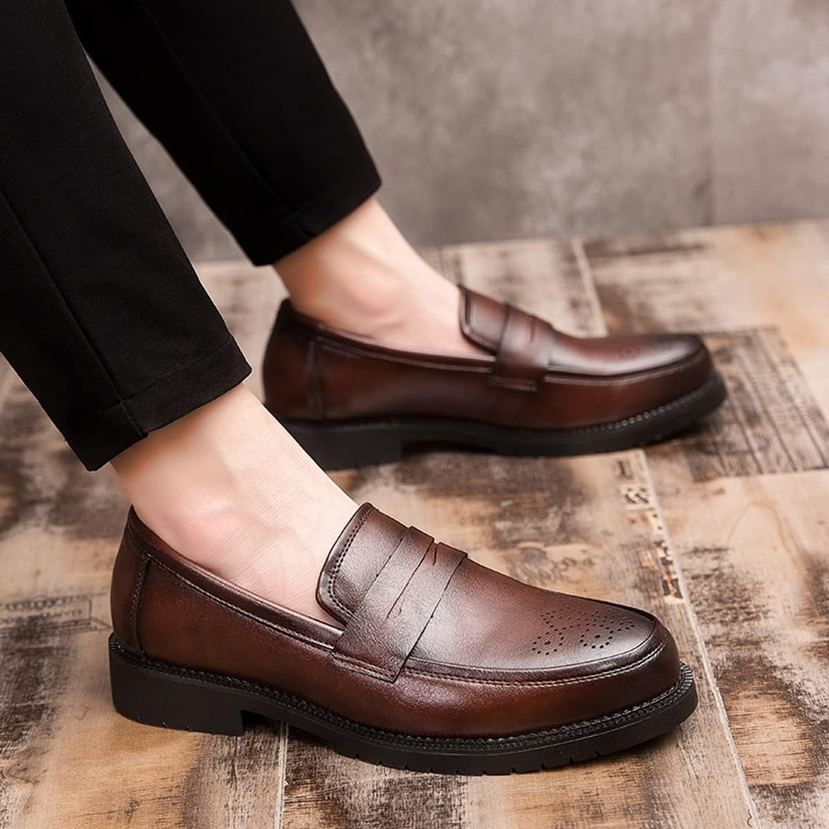 Mocassins Habillés En Cuir Véritable Pour Homme