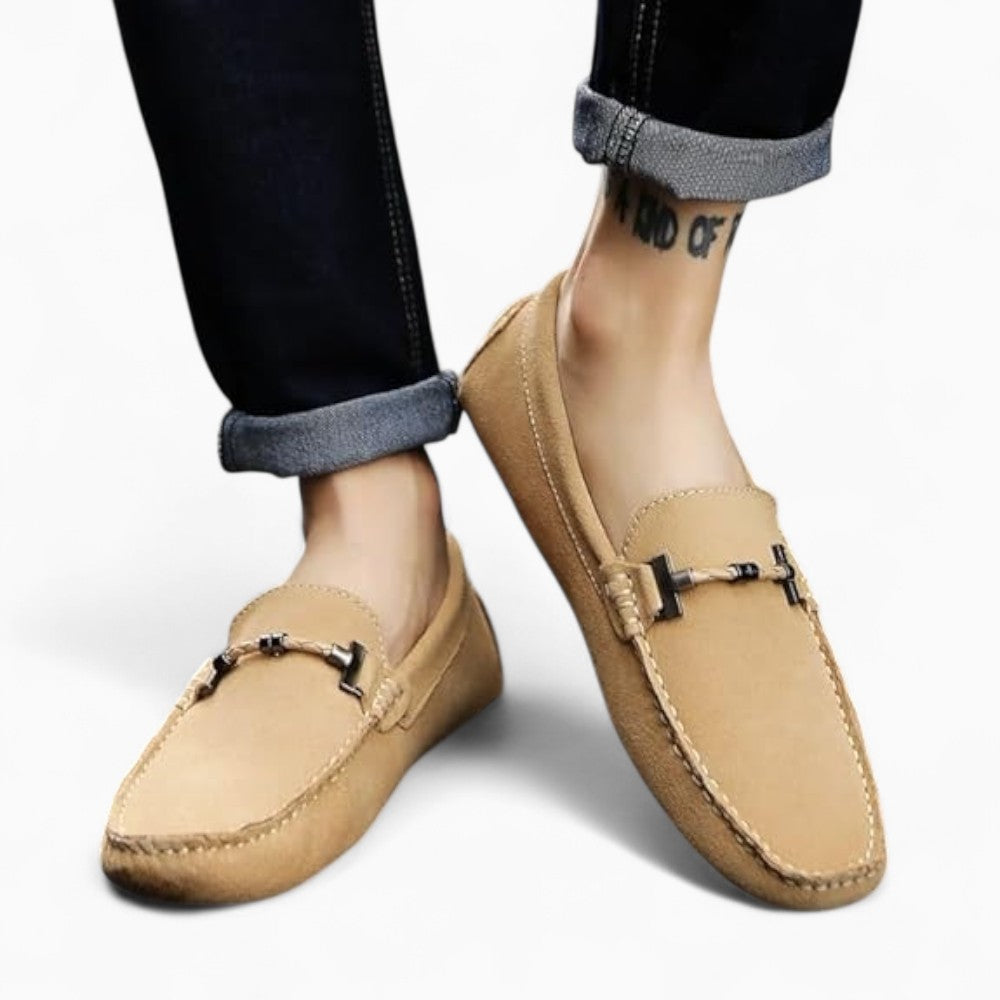 Mocassins D’été En Daim Beige Pour Hommes