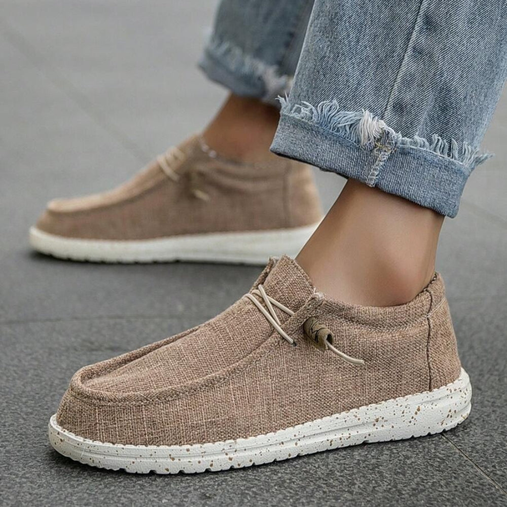 Mocassins Style Bateau En Toile À Lacets