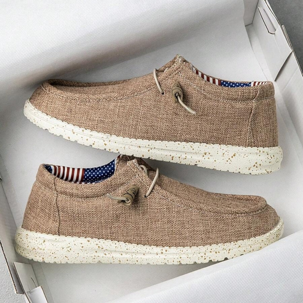 Mocassins Style Bateau En Toile À Lacets