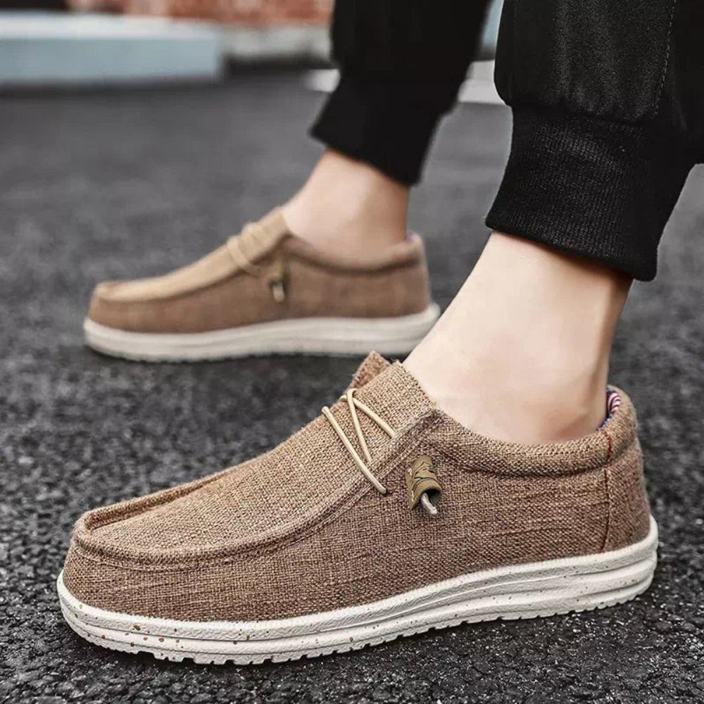 Mocassins Style Bateau En Toile À Lacets