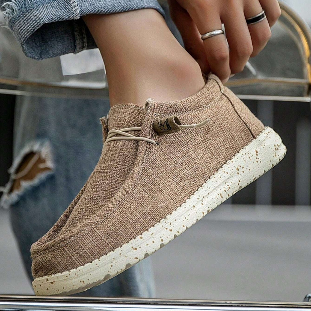 Mocassins Style Bateau En Toile À Lacets