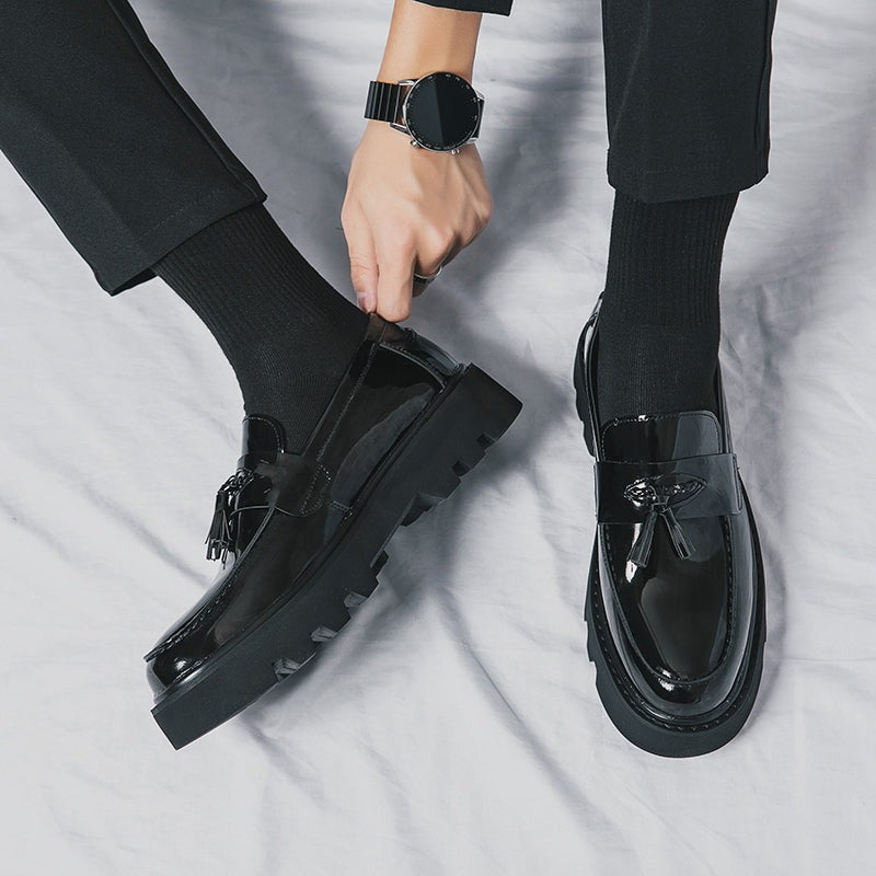 Mocassins Vernis À Plateforme Pour Hommes