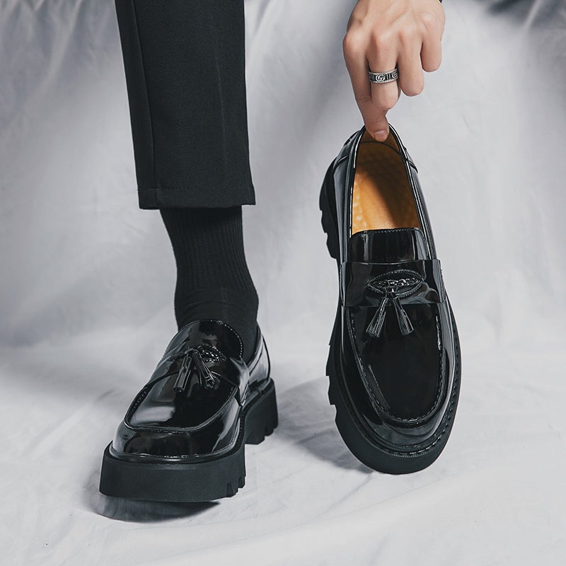 Mocassins Vernis À Plateforme Pour Hommes