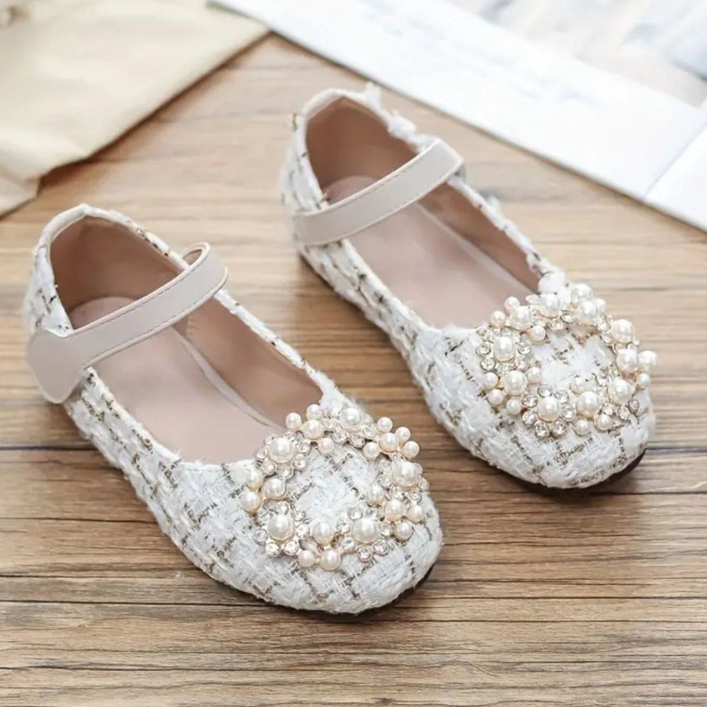 Mocassins Tendances À Carreaux Avec Perles Décoratives Pour Bébé