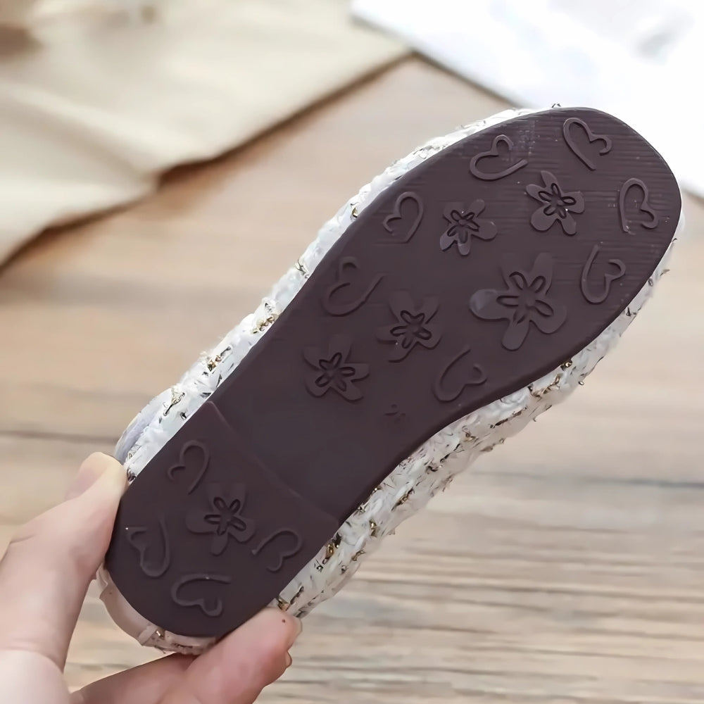 Mocassins Tendances À Carreaux Avec Perles Décoratives Pour Bébé