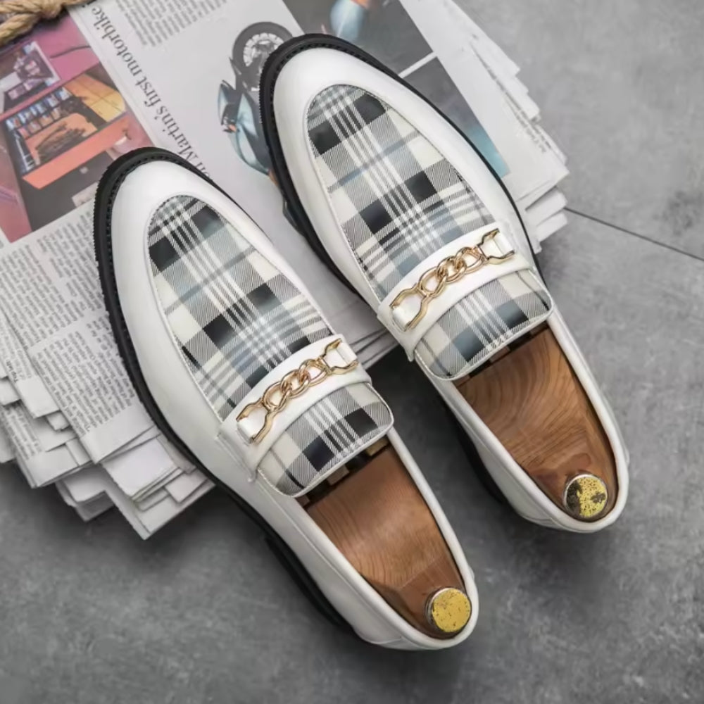 Mocassins Souples Effet Cuir Tendances Avec Boucle Dorée Pour Homme