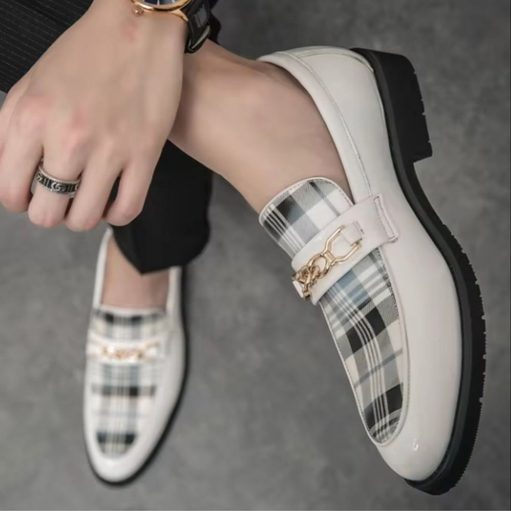 Mocassins Souples Effet Cuir Tendances Avec Boucle Dorée Pour Homme