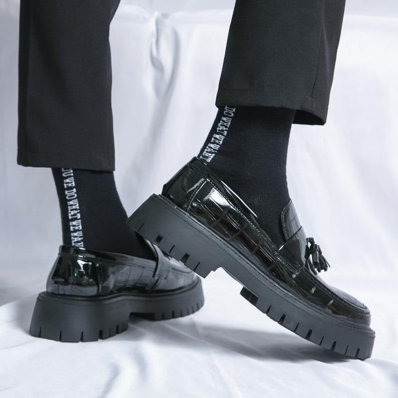 Mocassins Vernis À Plateforme Pour Hommes