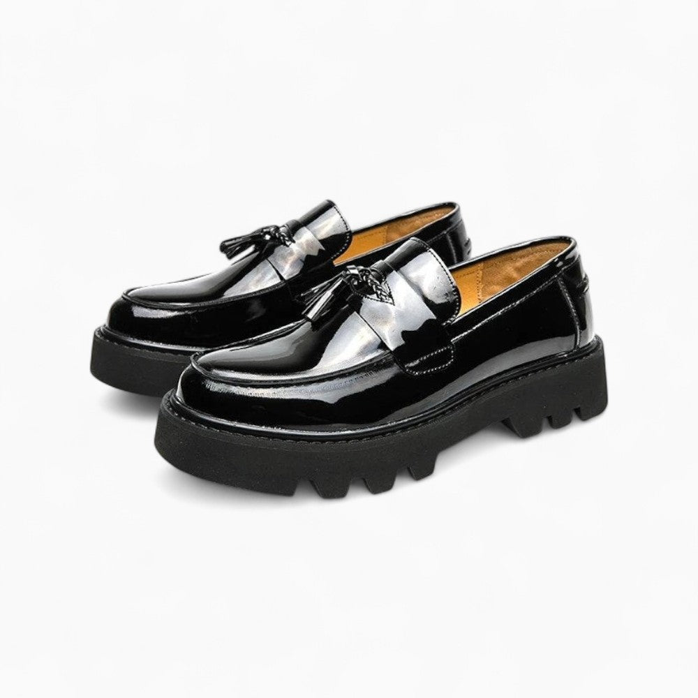 Mocassins Vernis À Plateforme Pour Hommes