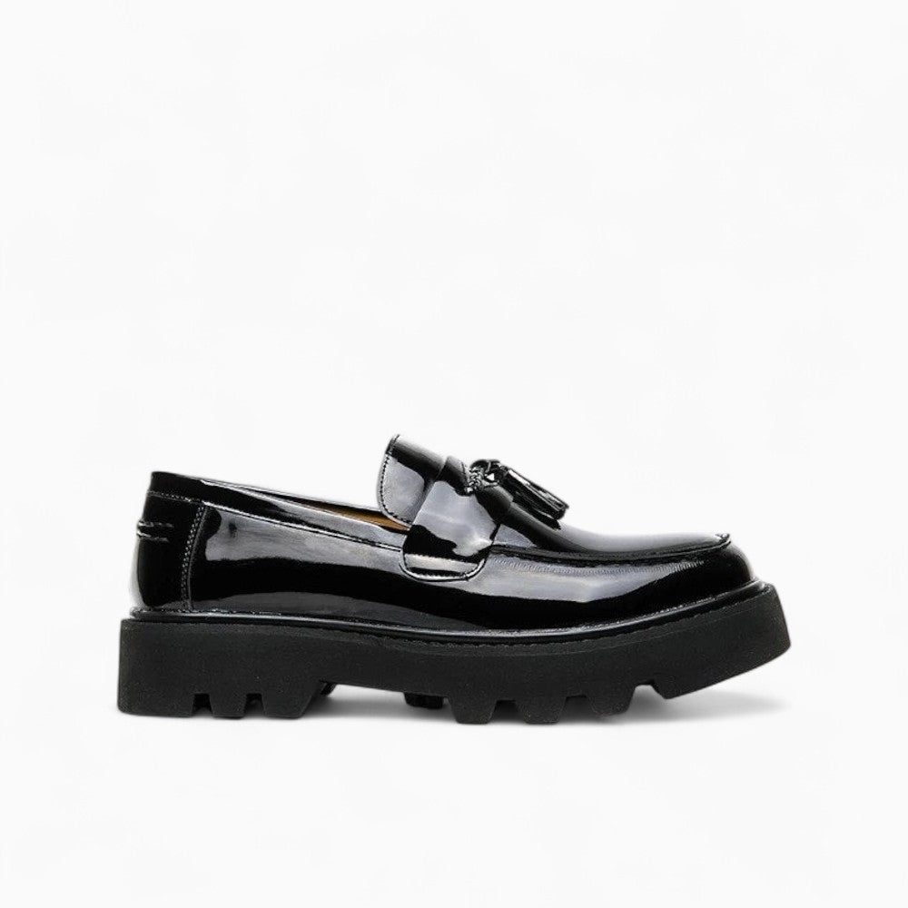 Mocassins Vernis À Plateforme Pour Hommes