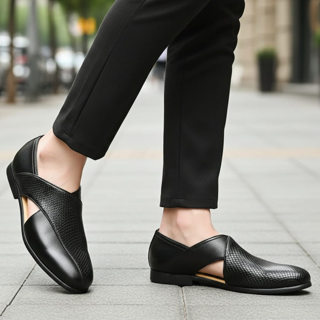 Rohan Cuir Mocassins – Découpés Peniche Confort Estival Chaussures À Enfiler