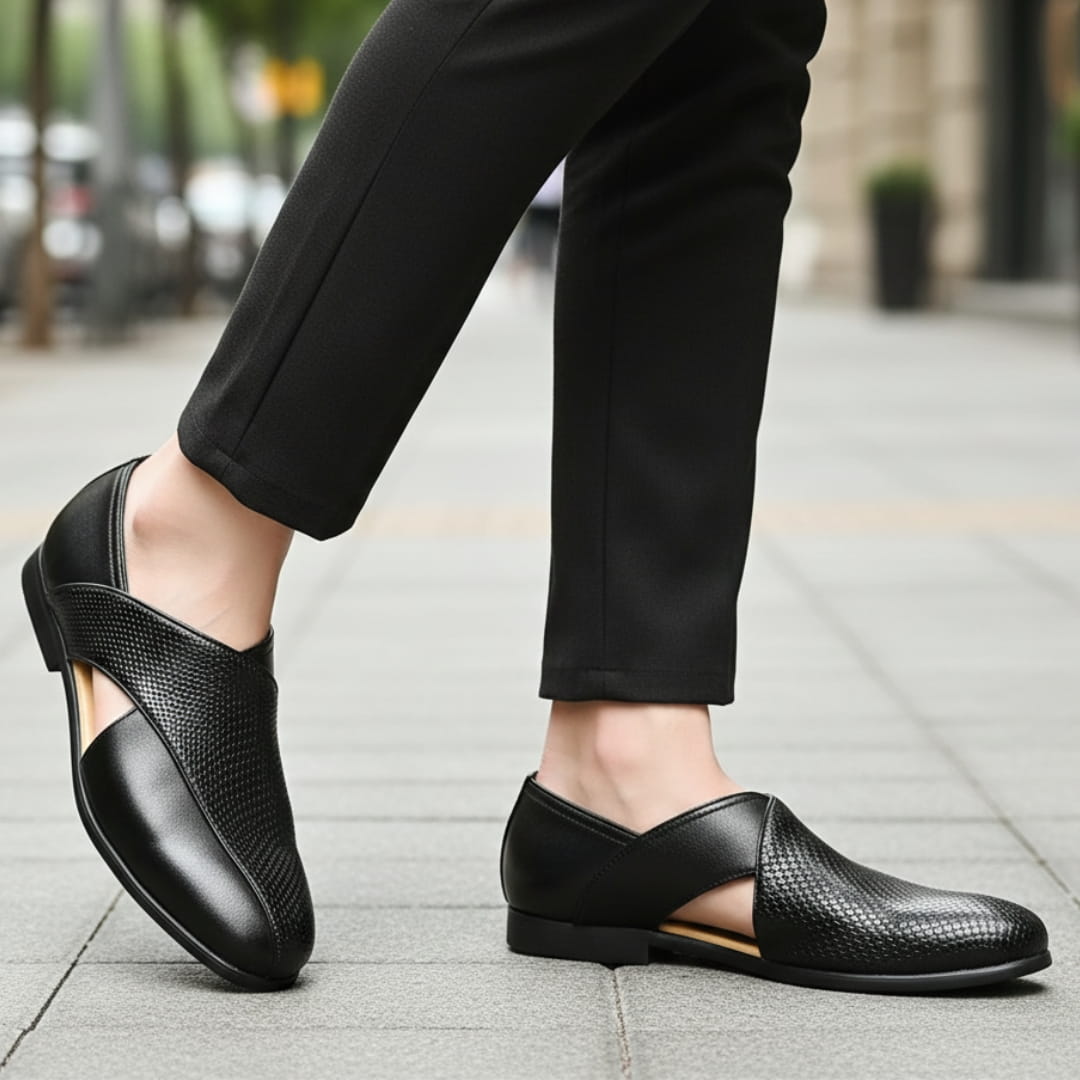 Rohan Cuir Mocassins – Découpés Peniche Confort Estival Chaussures À Enfiler