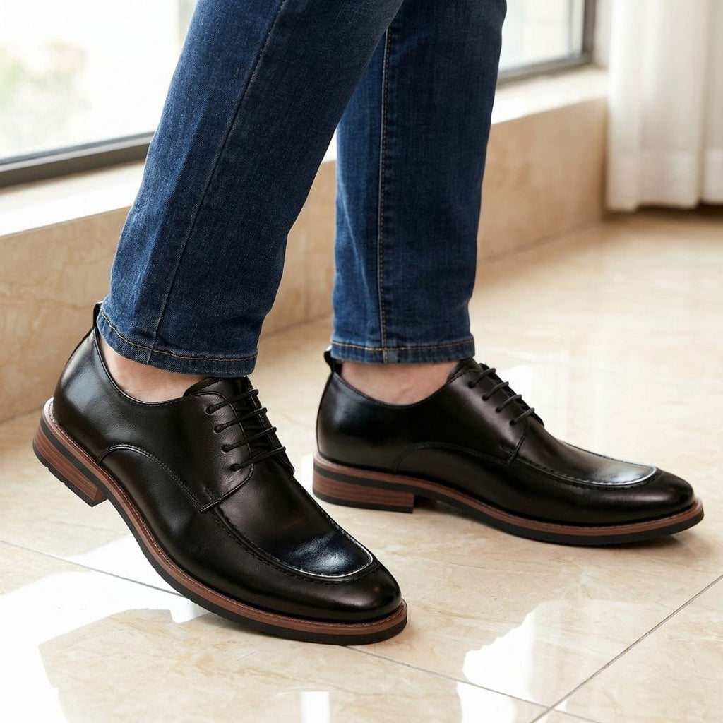 Reginald Chaussures Habillées en Cuir – Souliers Élégants Finition Polie à Lacets