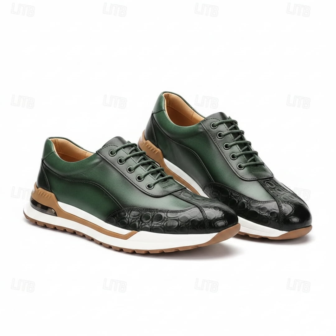 Victor Sneakers en Cuir Effet Croco – Baskets Casual Élégantes