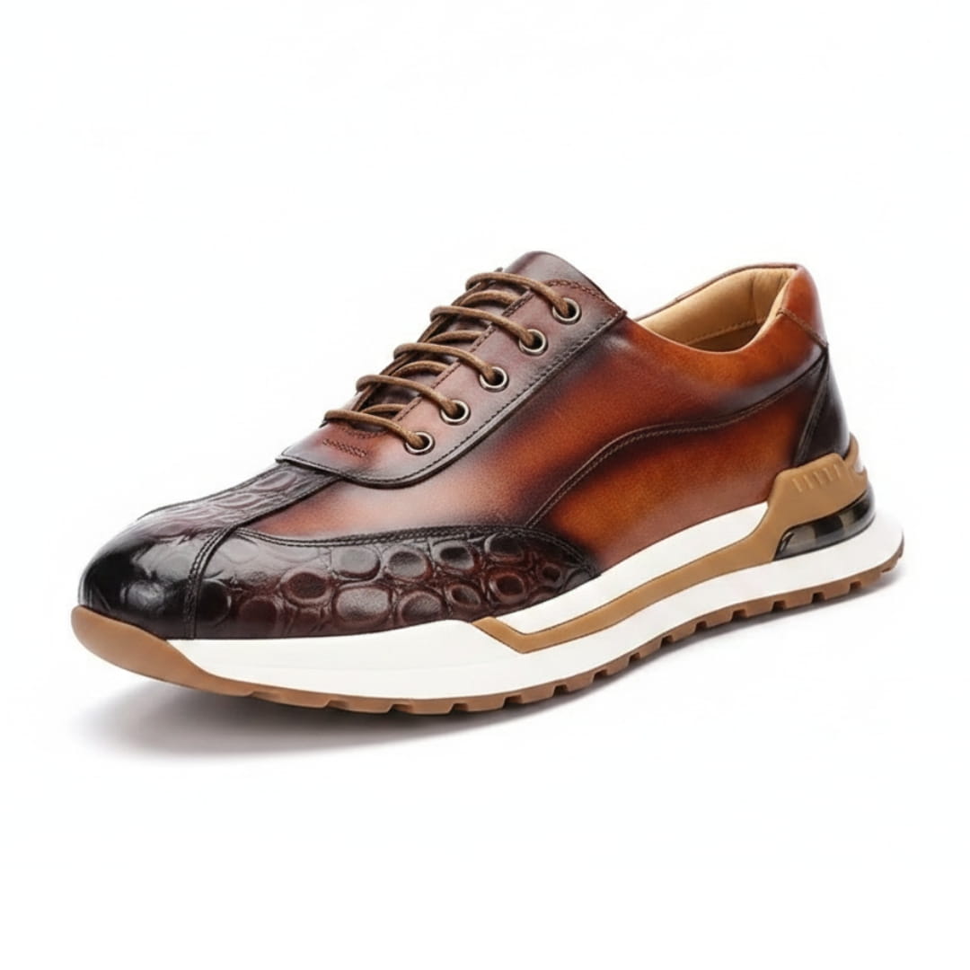 Victor Sneakers en Cuir Effet Croco – Baskets Casual Élégantes
