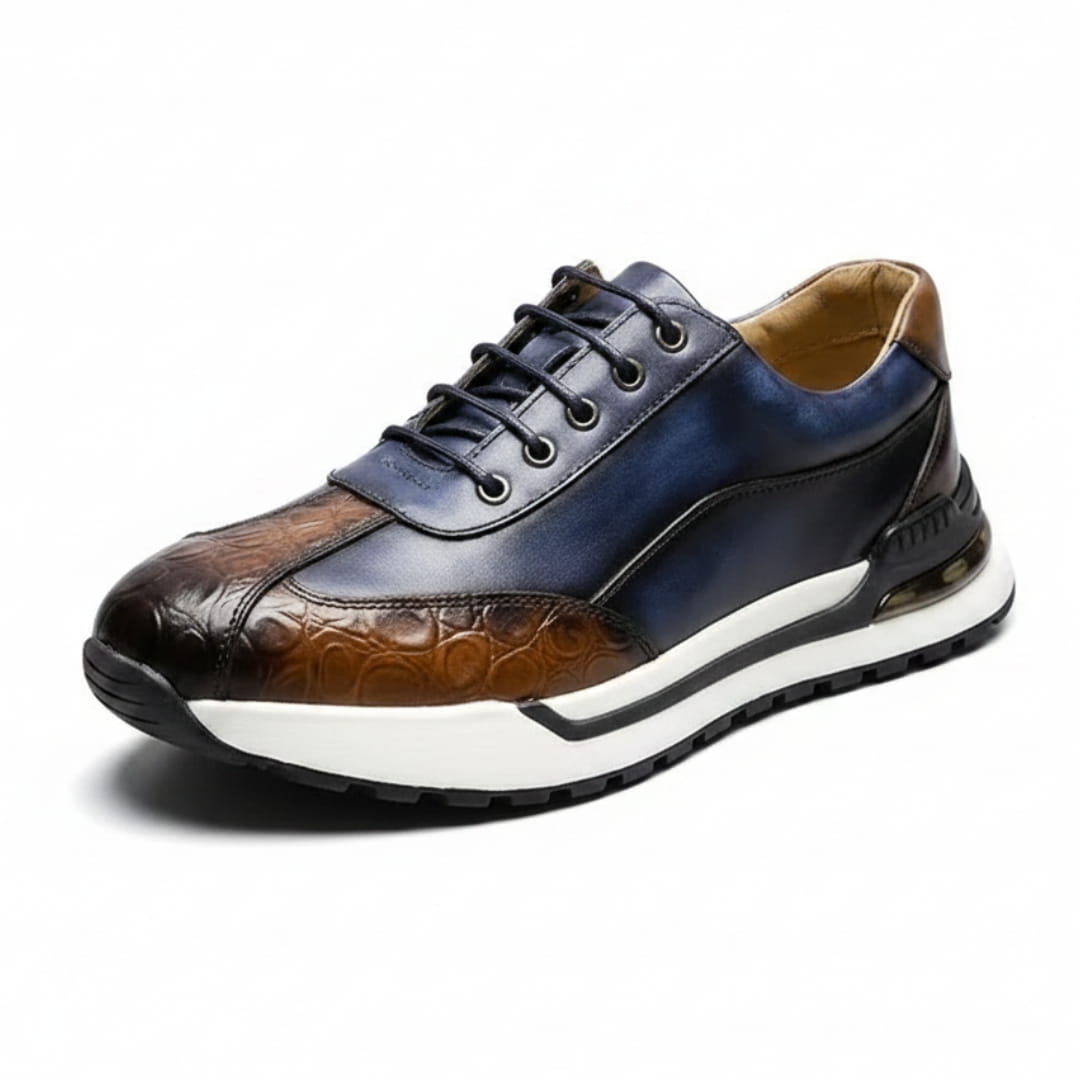 Victor Sneakers en Cuir Effet Croco – Baskets Casual Élégantes