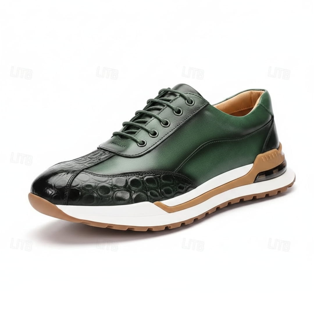Victor Sneakers en Cuir Effet Croco – Baskets Casual Élégantes