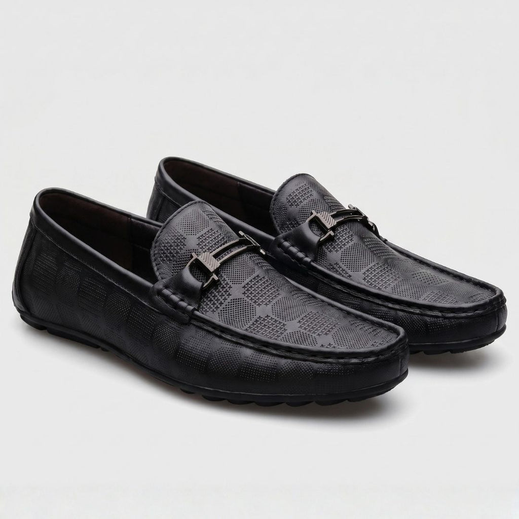 Giorgio Mocassins en Cuir Texturé à Boucle – Souliers Élégants Intemporels à Enfiler