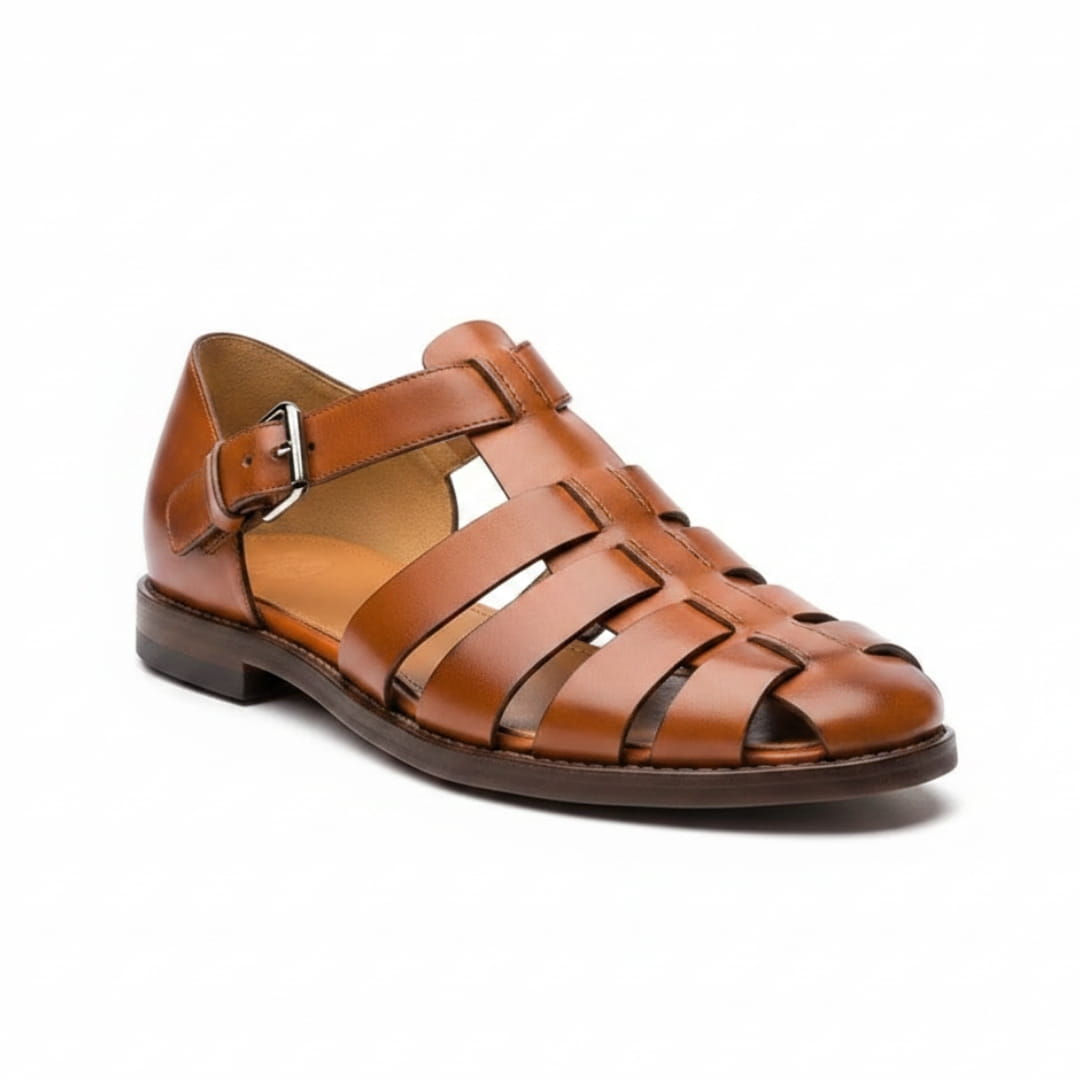 Carlo Cuir Sandales Pêcheur – Confort Estival Souple Marche Pieds