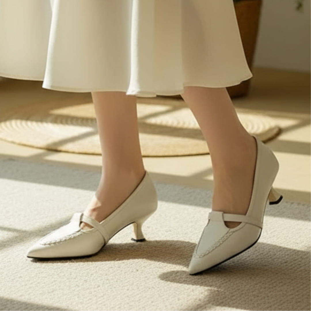 Melissa Escarpins en Cuir – Talon Kitten Confort Bout Pointu