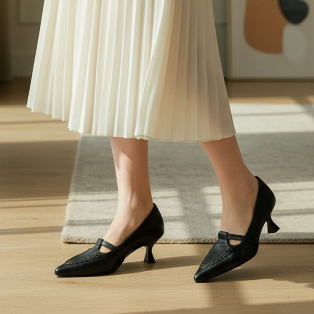 Melissa Escarpins en Cuir – Talon Kitten Confort Bout Pointu