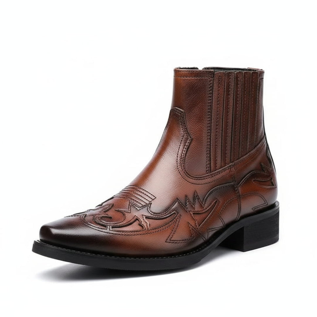 Giuseppe Bottes Cheville en Cuir Italien Fait Main Style Vintage Élégant
