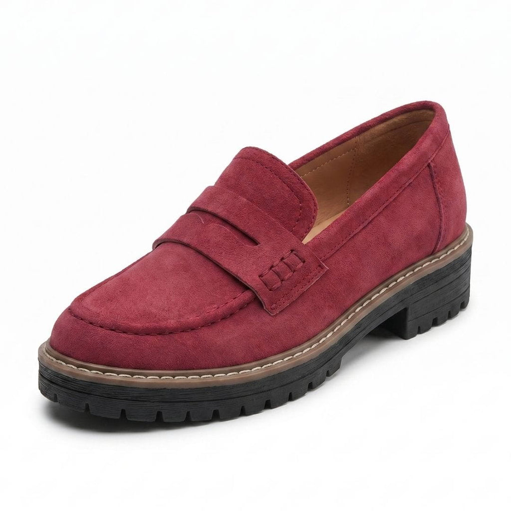 Colette Mocassins Chunky en Daim Premium – Souliers Casual Légers à Semelle Épaisse