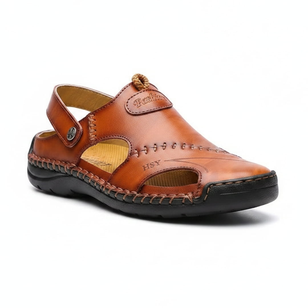 Alvaro Sandales en Cuir à Bout Fermé Style Pêcheur – Chaussures Confort Polyvalent Élégant