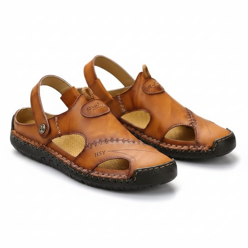 Alvaro Sandales en Cuir à Bout Fermé Style Pêcheur – Chaussures Confort Polyvalent Élégant