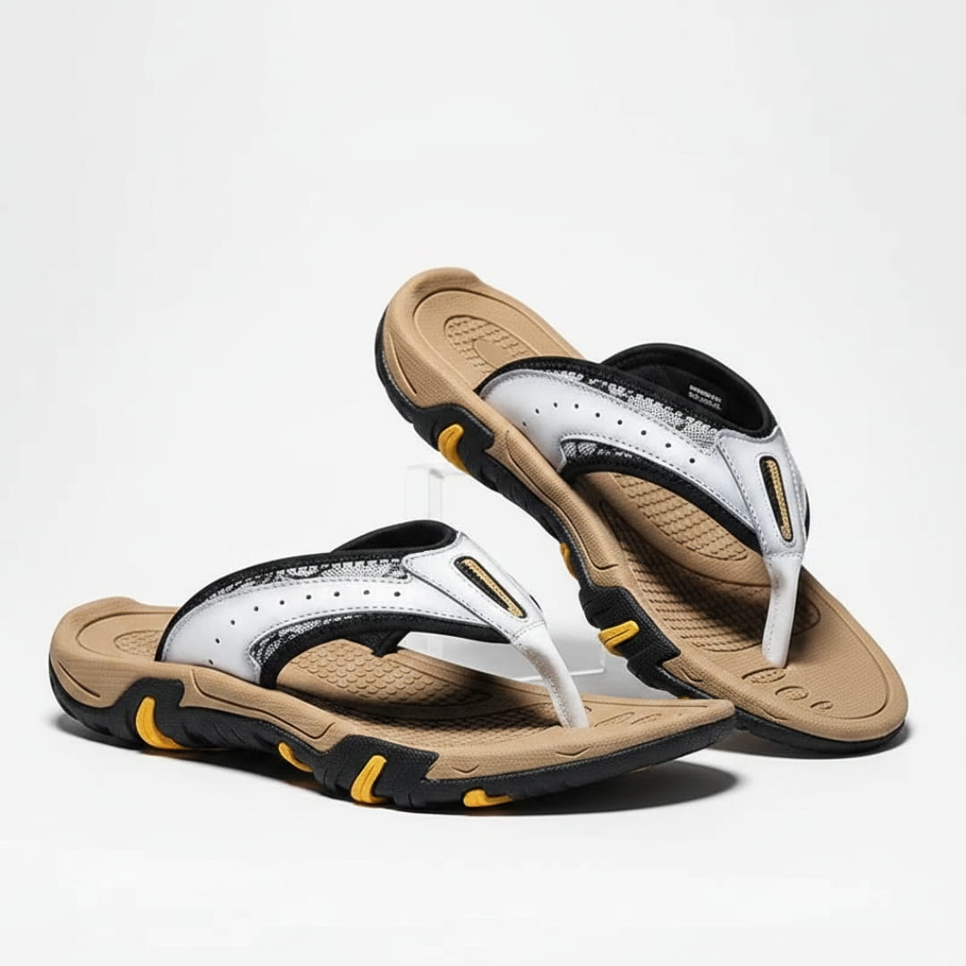 Vittorio Sandales Tongs en Cuir Ergonomiques – Semelle Confort Été Décontracté