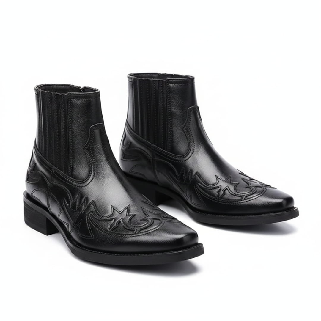 Giuseppe Bottes Cheville en Cuir Italien Fait Main Style Vintage Élégant