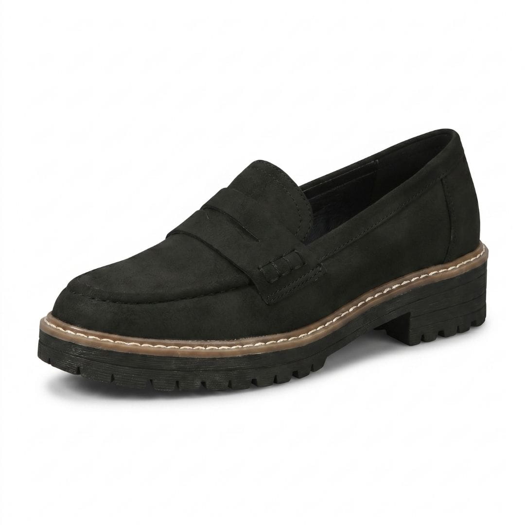 Colette Mocassins Chunky en Daim Premium – Souliers Casual Légers à Semelle Épaisse