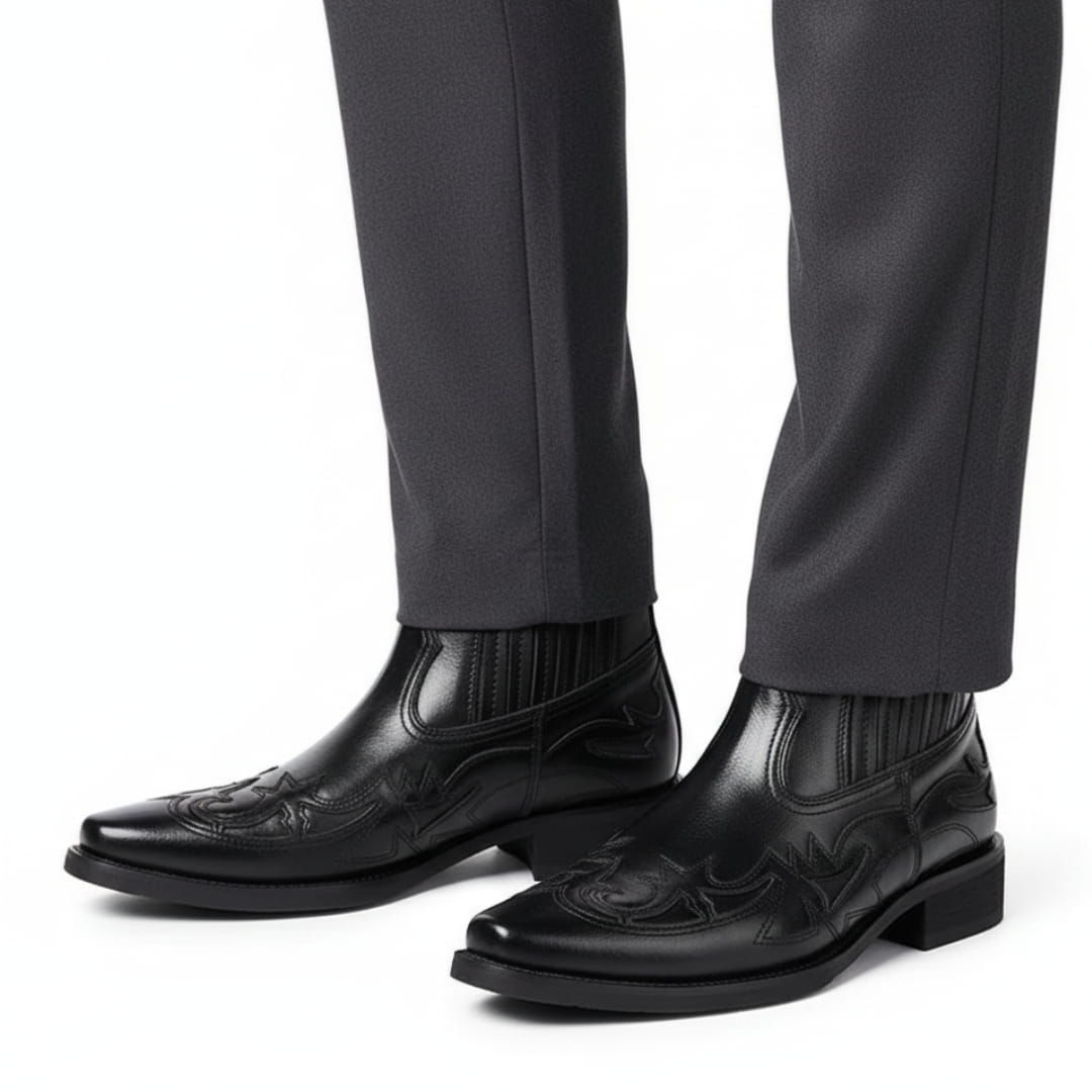 Giuseppe Bottes Cheville en Cuir Italien Fait Main Style Vintage Élégant