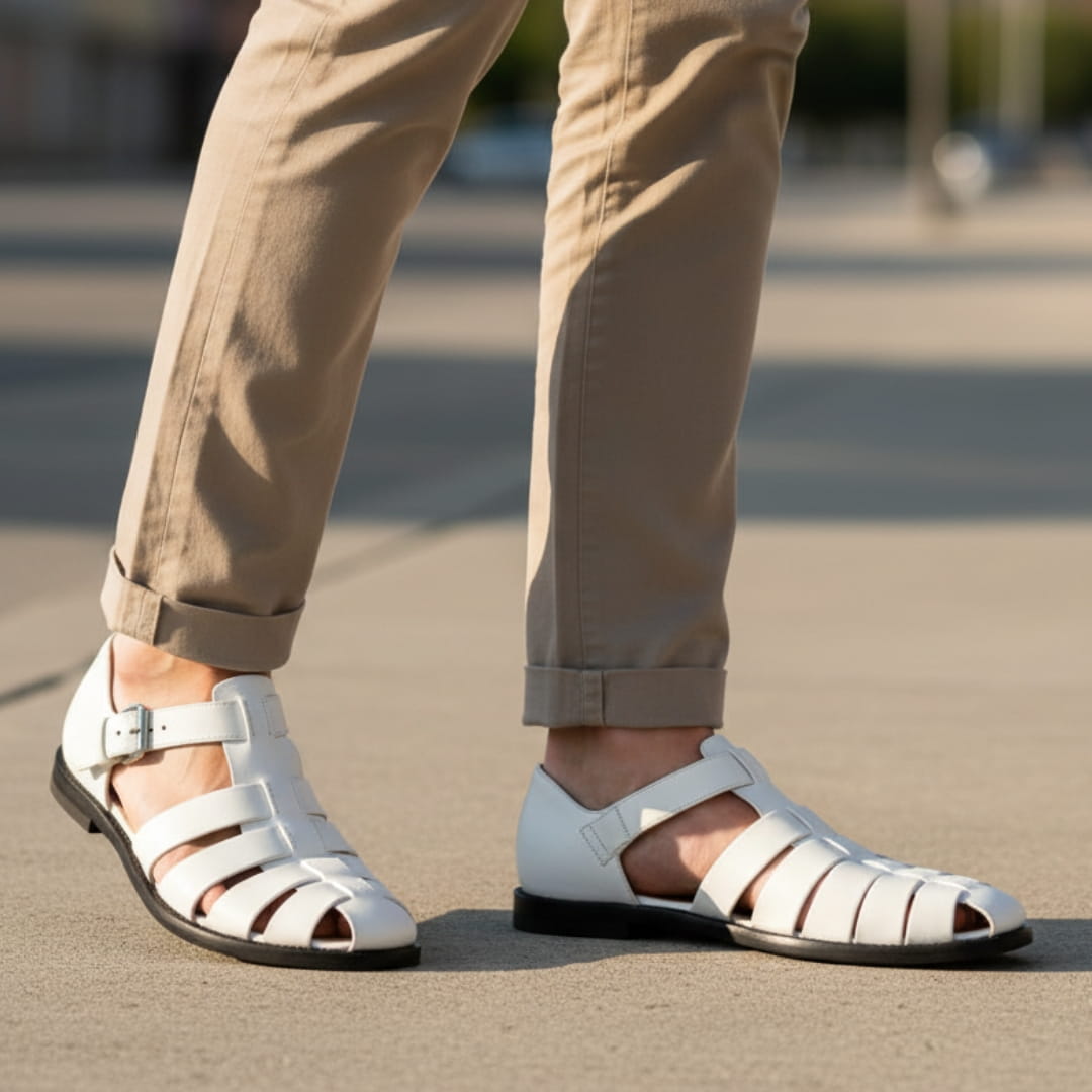 Carlo Cuir Sandales Pêcheur – Confort Estival Souple Marche Pieds